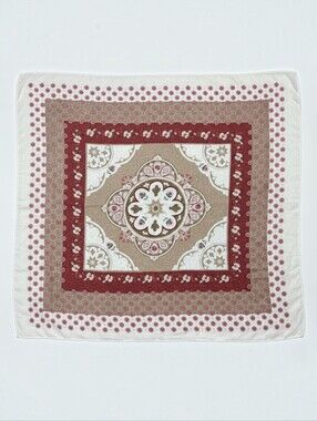 Sarong Scarf 52x52" Wrap Large Lightweight Burgundy Green Beige Floral